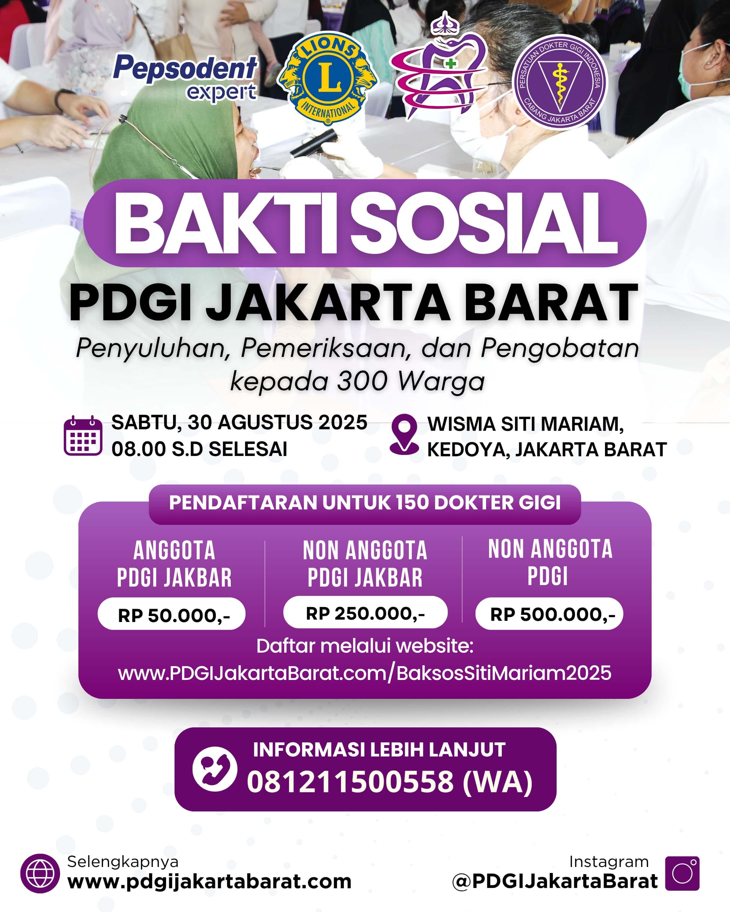 PDGI Jakarta Barat Gelar Bakti Sosial: Pemeriksaan dan Pengobatan Gigi Gratis untuk 300 Warga